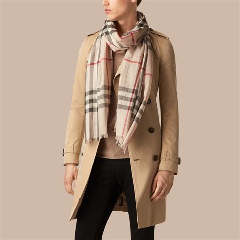 burberry modal check scarf in stone|Check Wool Scarf in Stone .